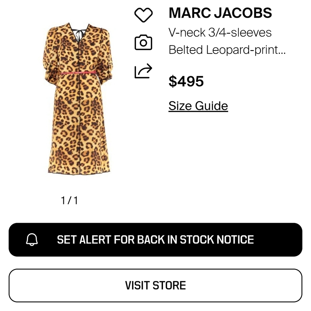 Marc Javobs Leopard Print V-Neck Midi Dress in Yellow - Picture 2 of 7